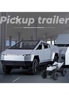 بيوينتي نموذج شاحنة بيك اب من Cybertruck Diecast، مركبة معدنية للطرق الوعرة مع صوت وإضاءة، لعبة للأطفال  - Image 2