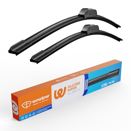 WOWIPER Silicone Wiper Blades 24 20 Replacement for Toyota Camry 2012-2007 4Runner 2022-2010/KIA Sorento 2015-2011 Forte 2013-2010 Soul 23-10 OEM Quality Windshield Wiper Blades for My Car(Set of 2) - Image 1