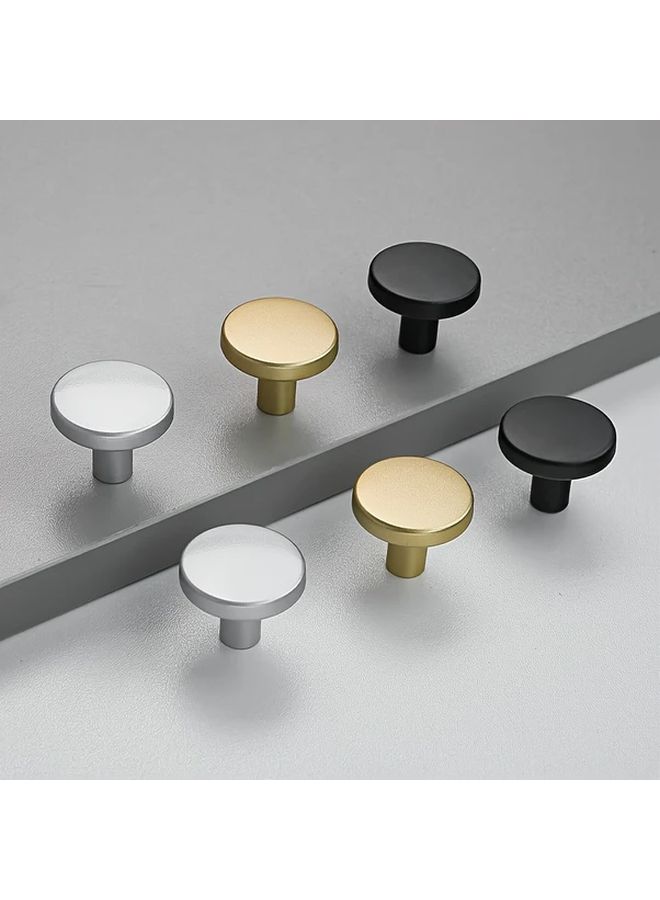Modern Matte Black And Golden Kitchen Cabinet Knobs 6pcs Aluminum T Shape Rods - Image 1