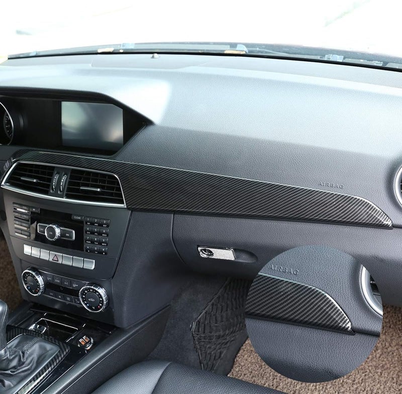 CHEYA ABS Pine Wood Grain Carbon Fiber Car Center Console Dashboard Cover Panel for Mercedes Benz C Class W204 2010-2013 - Image 5