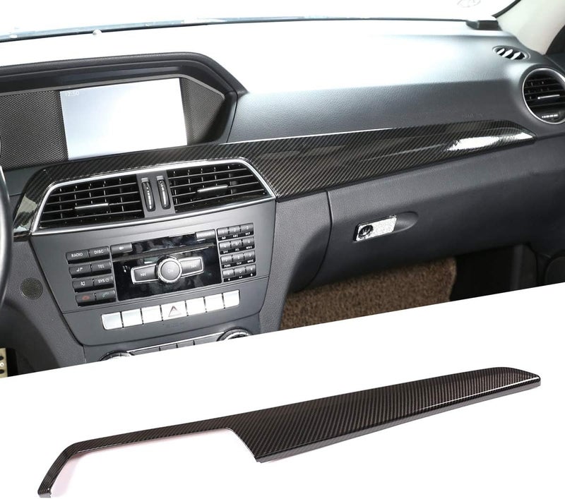 CHEYA ABS Pine Wood Grain Carbon Fiber Car Center Console Dashboard Cover Panel for Mercedes Benz C Class W204 2010-2013 - Image 1