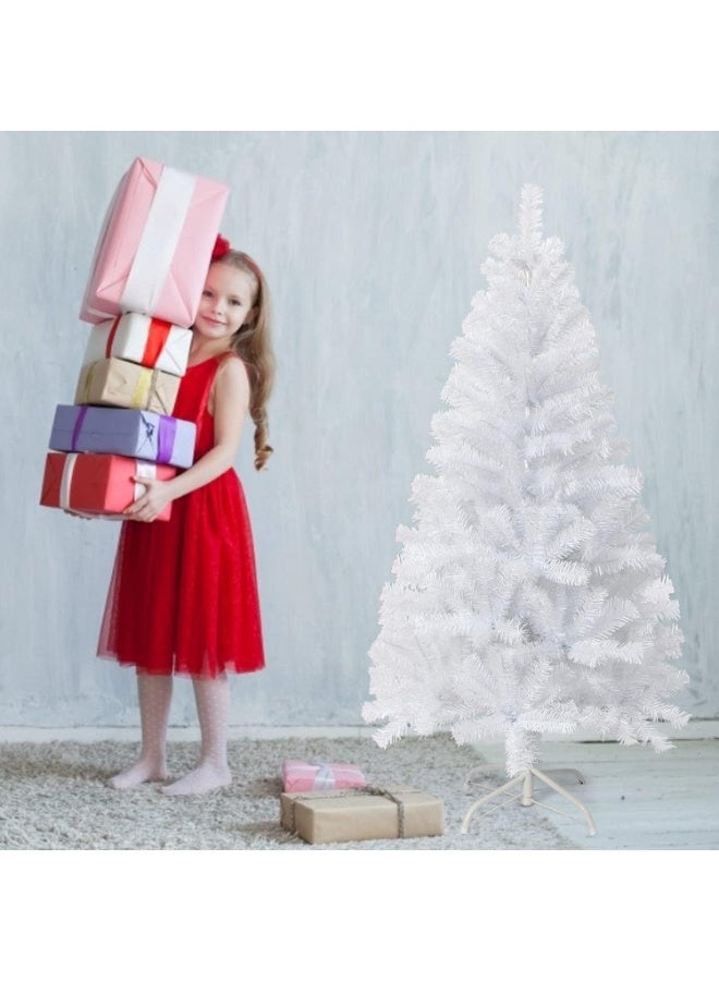 Mado Gallery White Christmas Tree 1.2m–2.1m, Pre-Lit with 40m Warm Lights, Mixed Branches, Foldable Stand, Indoor/Outdoor Holiday Décor-120cm - Image 2