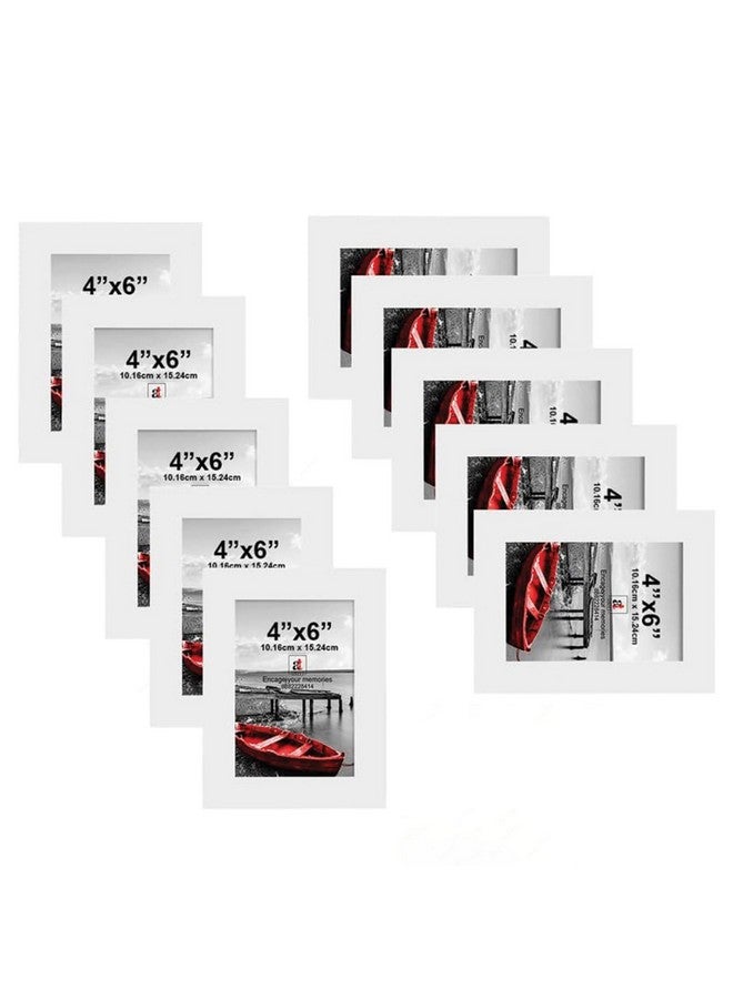 شارع الفن إطار صور فردي مستطيل الشكل من Art Street Wood، أبيض، 4 × 6 بوصات - مجموعة من 10 قطع - Image 1