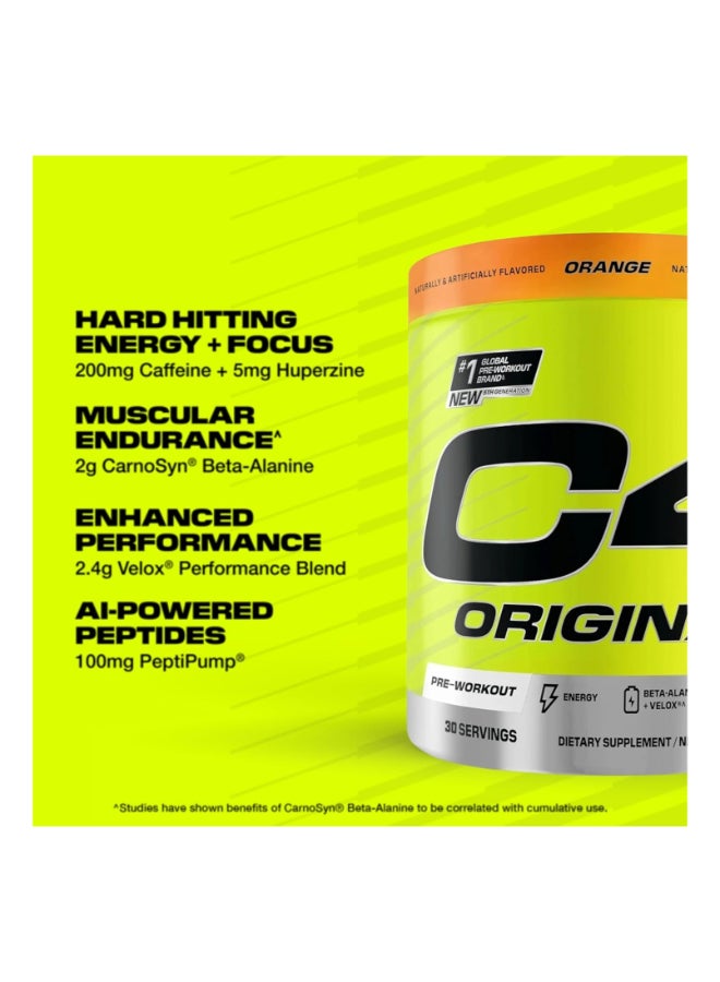 سيلوكور مسحوق C4 الأصلي قبل التمرين بدون سكر، بيتا ألانين، فيتامين C، للطاقة والتركيز والأداء، بنكهة البرتقال – 30 حصة - Image 4
