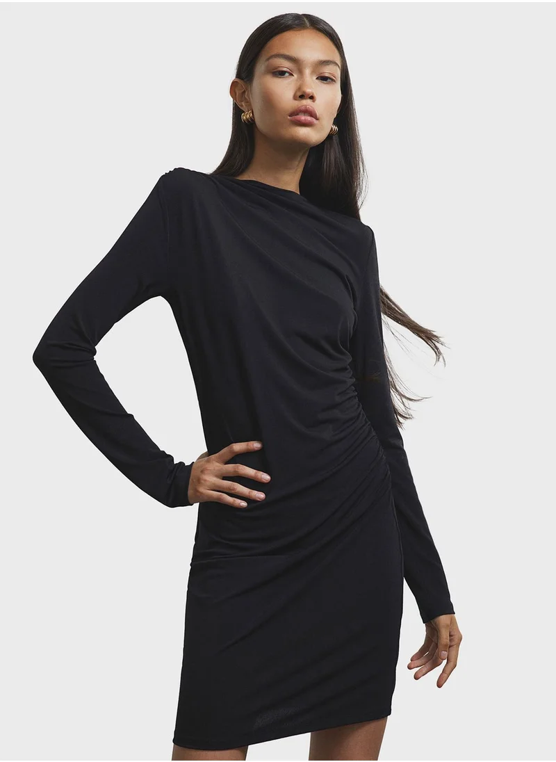 H&M High Neck Ruched Dress
