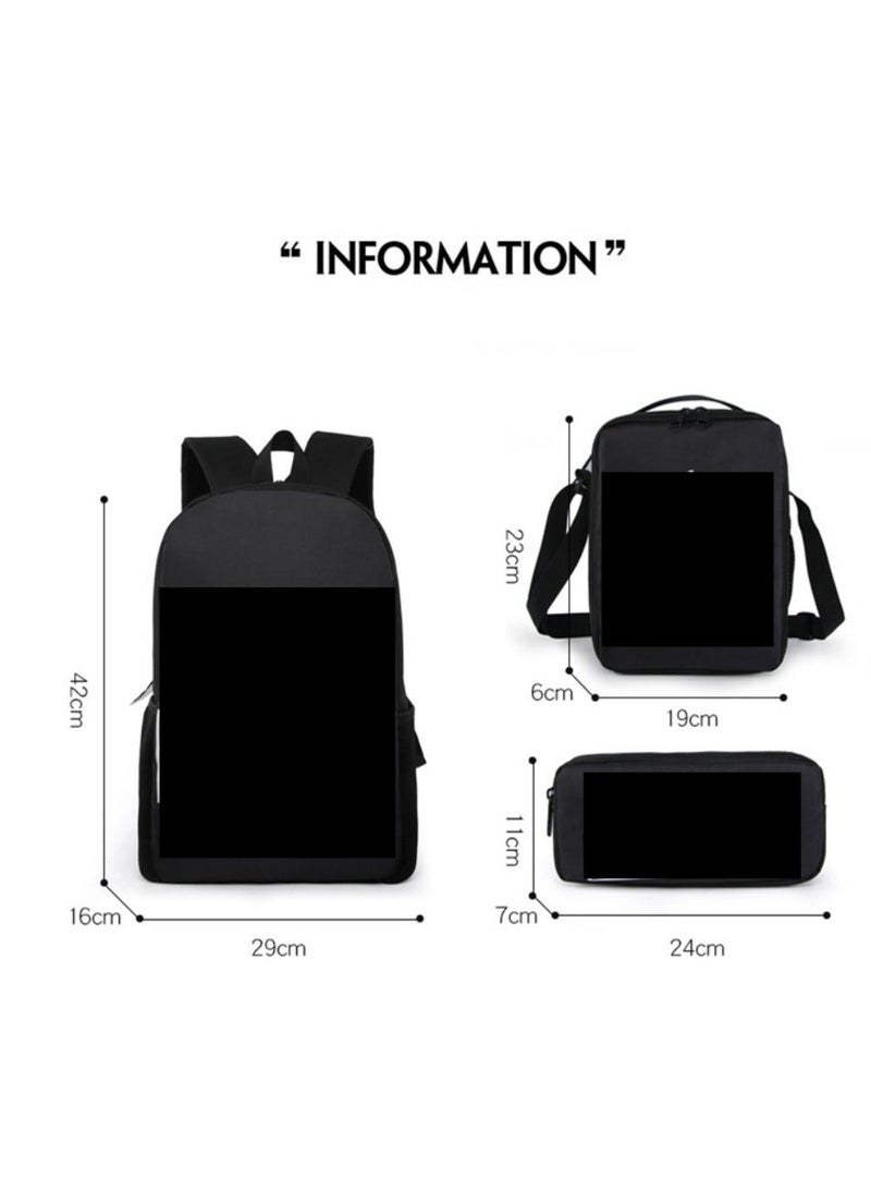 Godzilla Children's leisure load reducing large capacity printed backpack for elementary school students, 3-piece set - Image 2