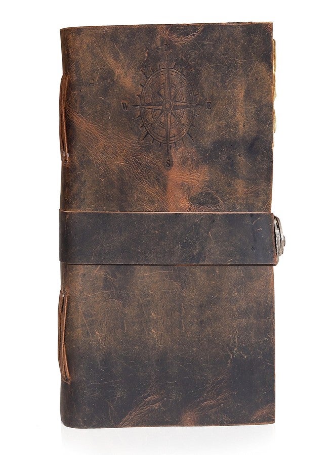cuero Compass Vintage Leather Journal,Antique Handmade With Lock Leather Bound journal with deckle edge paper for Men And Women Diary,Drawing Journal Notebook,Great Gift (ROUGH VINTAGE BROWN) - Image 5