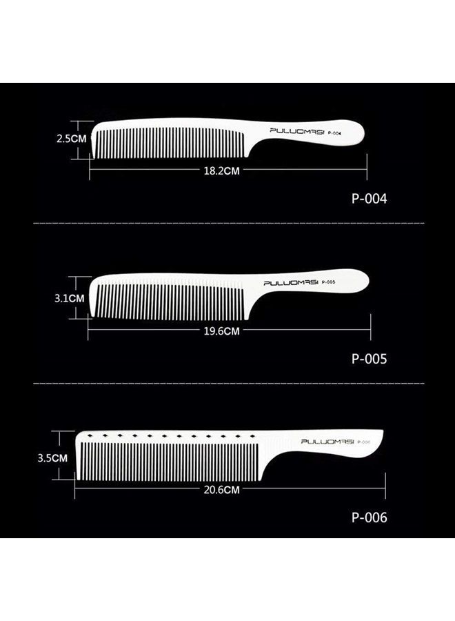 AXEMOORE مجموعة أمشاط كربون مقاومة للحرارة ومضادة للكهرباء الساكنة للصالون المحترف باللونين الأبيض والأسود مكونة من 8 أمشاط مفضلة لدى مصففي الشعر (أبيض) - Image 3