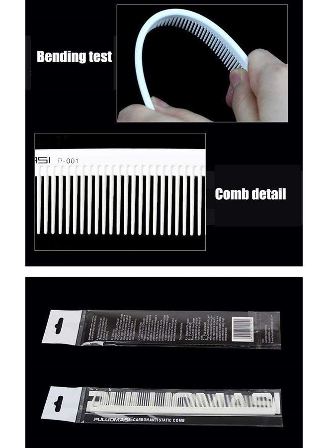 AXEMOORE مجموعة أمشاط كربون مقاومة للحرارة ومضادة للكهرباء الساكنة للصالون المحترف باللونين الأبيض والأسود مكونة من 8 أمشاط مفضلة لدى مصففي الشعر (أبيض) - Image 5