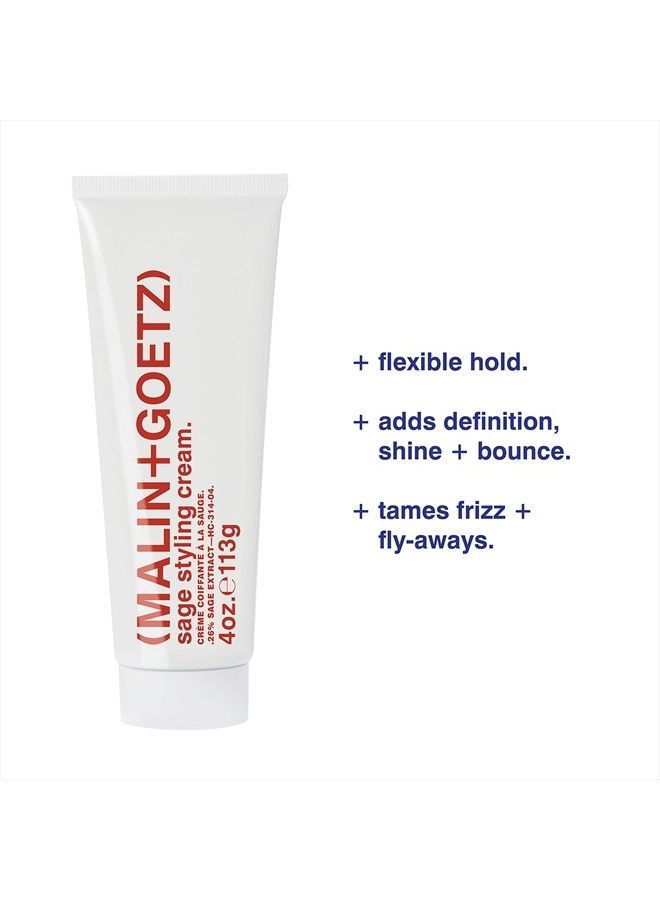 MALIN + GOETZ sage styling cream—lightweight, versatile for all hair types & textures. Smoothes, tames frizz, defines curls, shine without residue. natural fragrance. vegan and cruelty free 4 fl oz - Image 3