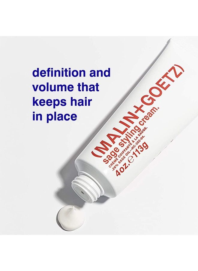 MALIN + GOETZ sage styling cream—lightweight, versatile for all hair types & textures. Smoothes, tames frizz, defines curls, shine without residue. natural fragrance. vegan and cruelty free 4 fl oz - Image 2