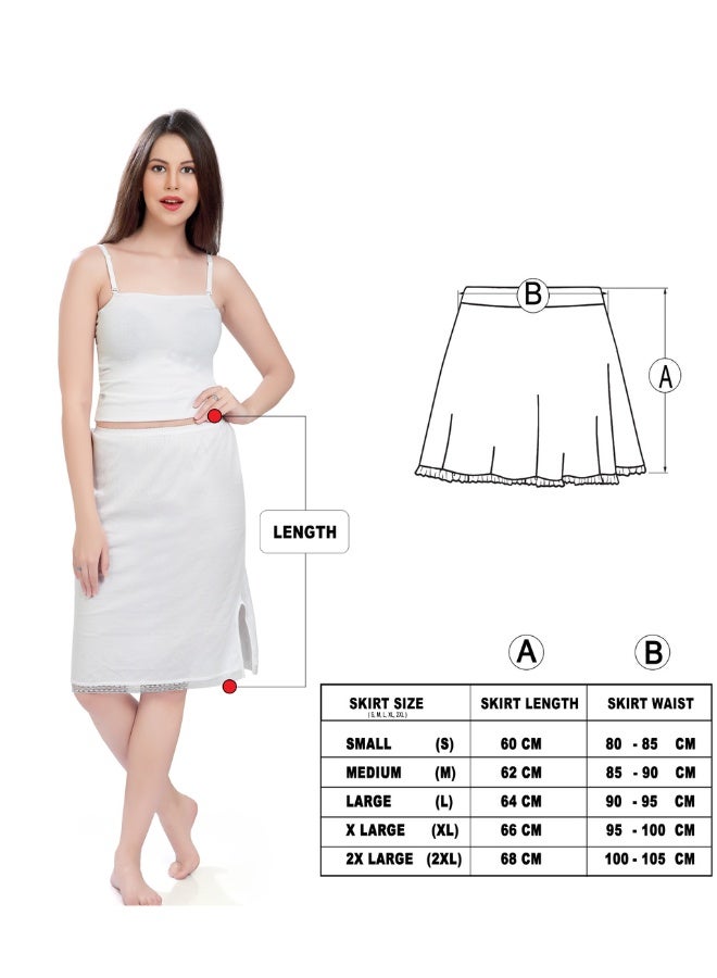mybody Women's Mini Inskirt Combo Pack of 2 – White Underskirts for Dresses, Soft Stretchable Cotton, Sizes S to 3XL  - Image 1