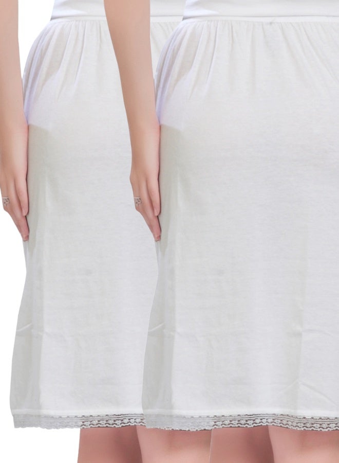 mybody Women's Mini Inskirt Combo Pack of 2 – White Underskirts for Dresses, Soft Stretchable Cotton, Sizes S to 3XL  - Image 5