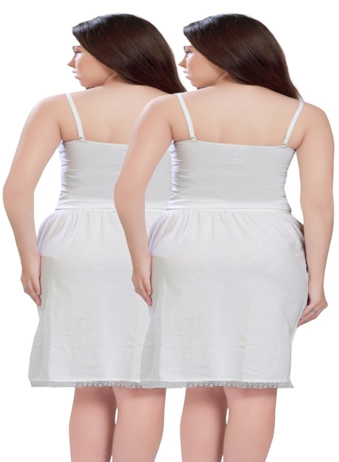 mybody Women's Mini Inskirt Combo Pack of 2 – White Underskirts for Dresses, Soft Stretchable Cotton, Sizes S to 3XL  - Image 3