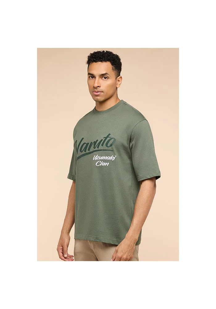 R&b Naruto Printed T-Shirt with Crew Neck and Short Sleeves