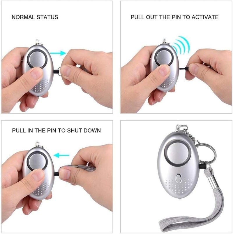klarako Personal Alarm Security Keychain Alarm with LED Flashlight Mini 130dB Siren Alarm Self Defense Safety Sound Kit Night Walker for Women Girl Kid Elderly Student - Image 3