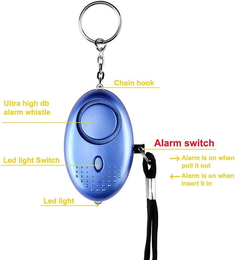klarako Personal Alarm Security Keychain Alarm with LED Flashlight Mini 130dB Siren Alarm Self Defense Safety Sound Kit Night Walker for Women Girl Kid Elderly Student - Image 5