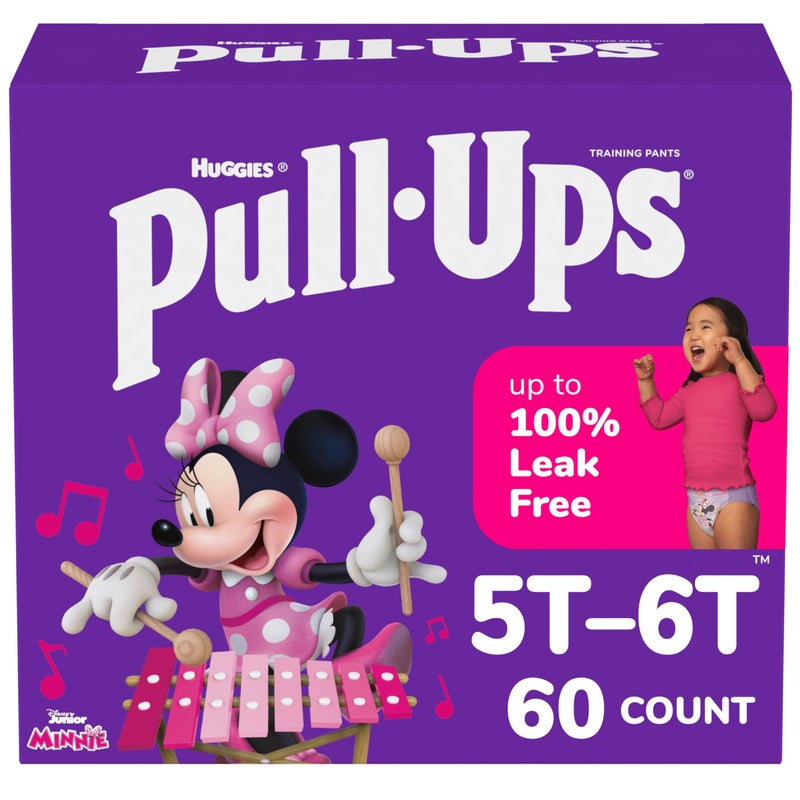 Pull-Ups Girls' Potty Training Pants, Size 5T-6T Training Underwear (46+ lbs), 60 Count - Image 1
