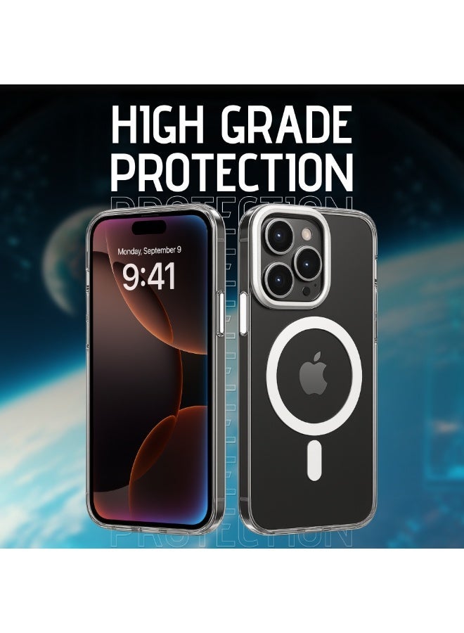 Raxoom iPhone 15 Pro Clear magsafe Case Cover, Camera Control Capture Button, Built-in Stash Stand Phone Case, Compatible with MagSafe, Camera Kickstand Protective Case - Image 4