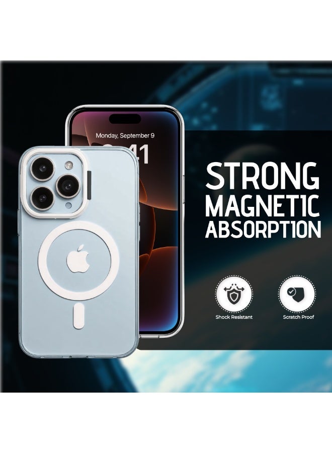 Raxoom iPhone 15 Pro Clear magsafe Case Cover, Camera Control Capture Button, Built-in Stash Stand Phone Case, Compatible with MagSafe, Camera Kickstand Protective Case - Image 2