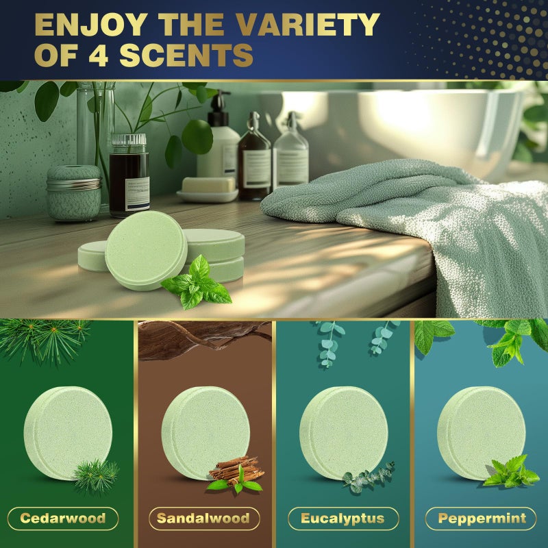 Qivatex Shower Steamers Aromatherapy, Birthday Easter Gifts for Men Teen Boys Him, Easter Baskets Stuffers, SPA Self Care Relaxation Stress Relief Natural Essential Oils Bath Bombs - Image 4