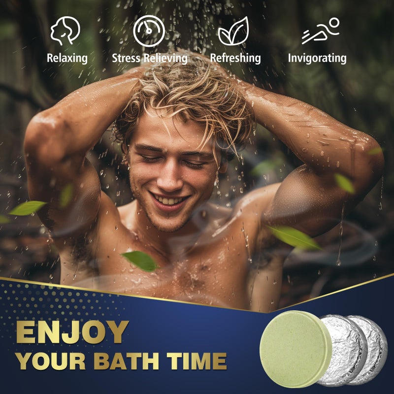 Qivatex Shower Steamers Aromatherapy, Birthday Easter Gifts for Men Teen Boys Him, Easter Baskets Stuffers, SPA Self Care Relaxation Stress Relief Natural Essential Oils Bath Bombs - Image 3