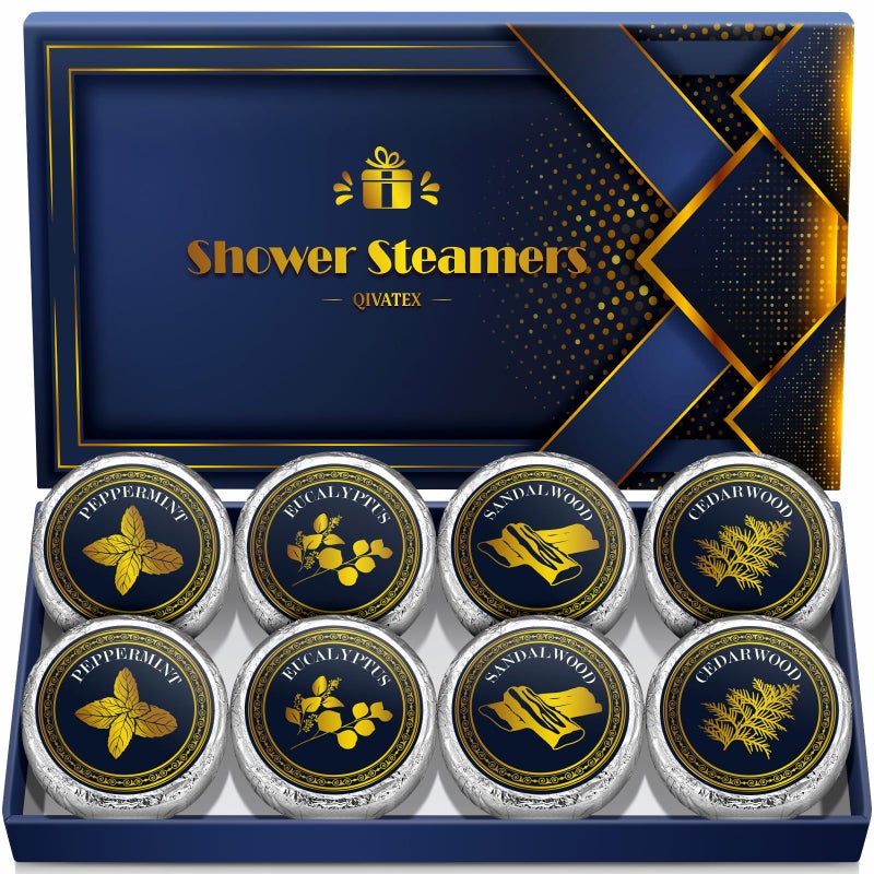 Qivatex Shower Steamers Aromatherapy, Birthday Easter Gifts for Men Teen Boys Him, Easter Baskets Stuffers, SPA Self Care Relaxation Stress Relief Natural Essential Oils Bath Bombs - Image 1