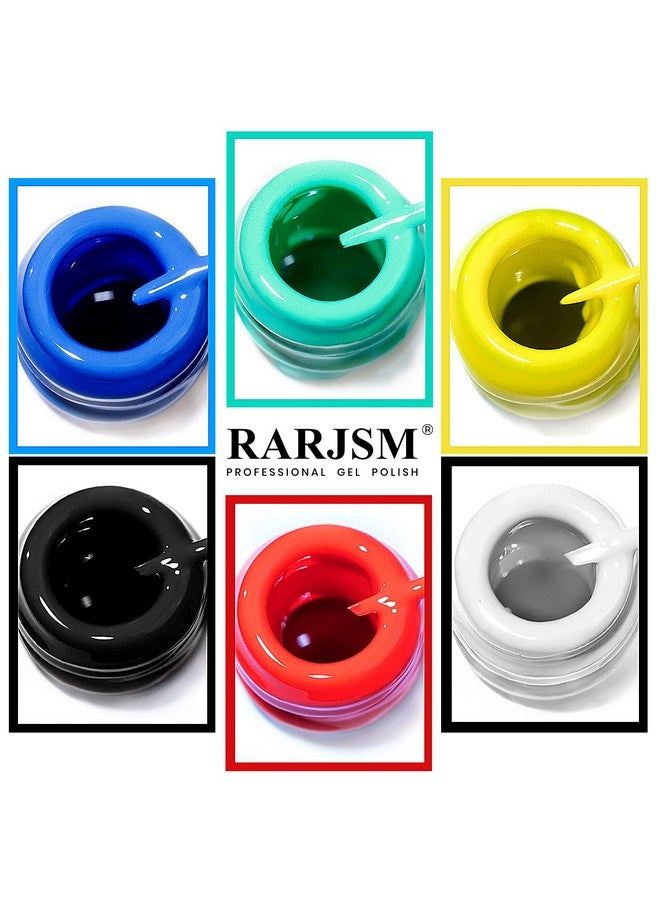 RARJSM Painted Gel Nail Polish Set6Pcs Black White Red Blue Green Yellow Liner Polish Pen Uv Led Curing Requires Nail Painting Gel Polishesgeometric 3D Nail Art Diy Nail Design - Image 4