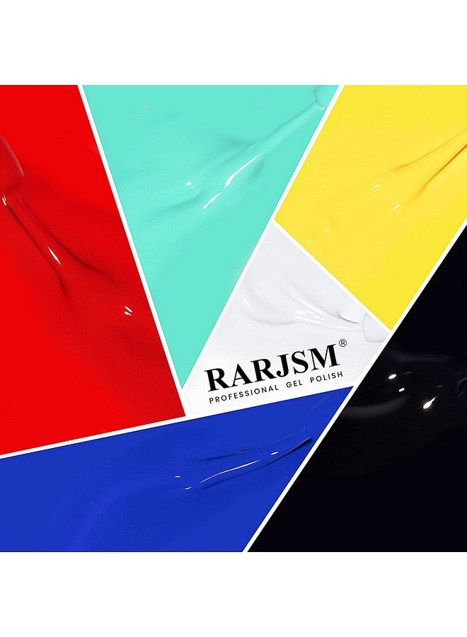 RARJSM Painted Gel Nail Polish Set6Pcs Black White Red Blue Green Yellow Liner Polish Pen Uv Led Curing Requires Nail Painting Gel Polishesgeometric 3D Nail Art Diy Nail Design - Image 2