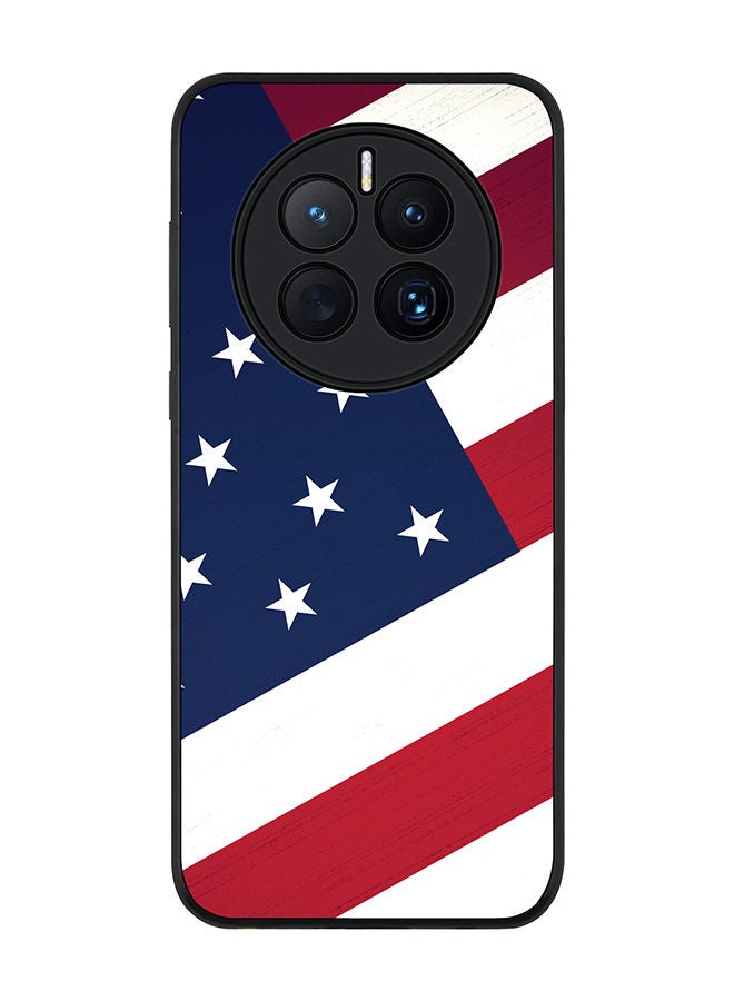 Stylizedd Rugged Black edge case for Huawei Mate 50 Slim fit Soft Case Flexible Rubber Edges Anti Drop TPU Gel Thin Cover - Flag Of US - Image 1