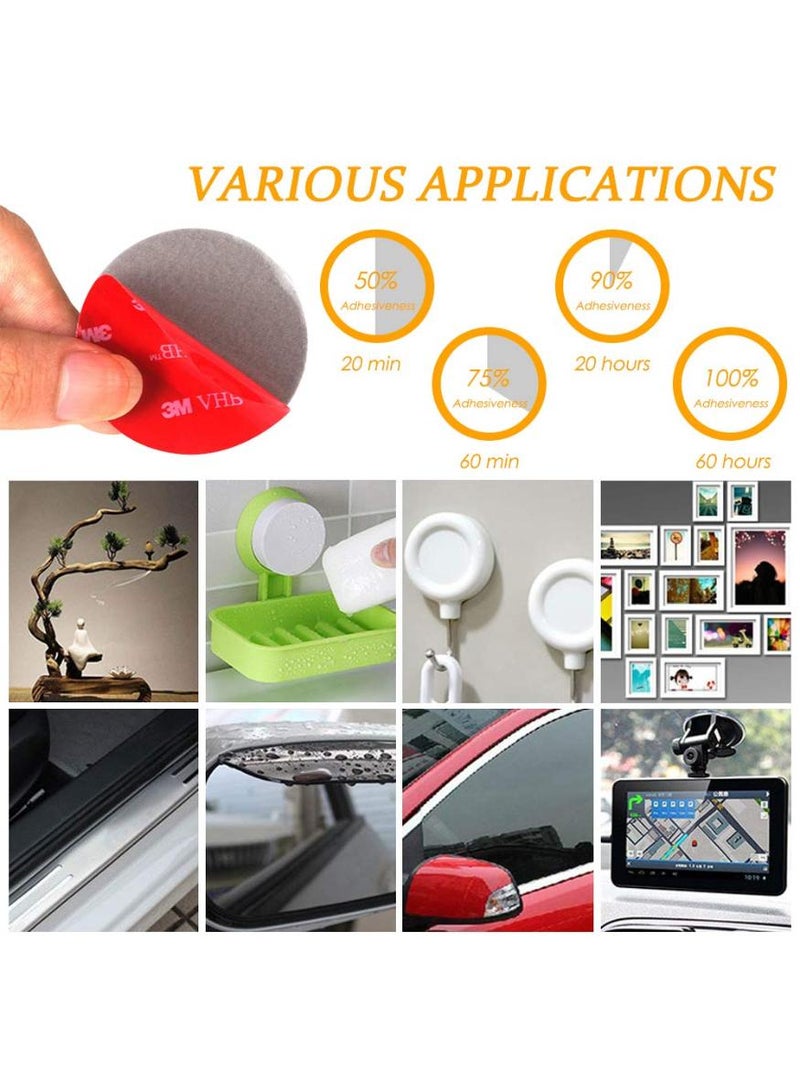 3M 12 PCS 3M Double Sided Foam Adhesive Tape Pads, Round and Square VHB Sticky Pads Replacement Mounting Tape - Image 4