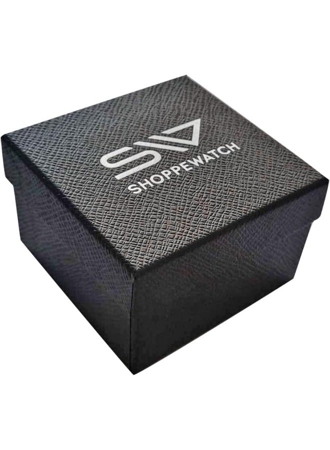 ShoppeWatch Mens Referee Sports Watch Big Square Face LED Dual Time Analog Digital Light Up Dial Stopwatch Leather Band Reloj Deportivo para Hombre Cronometros Wacht, Black Dial, Multifunction Analog - Image 5