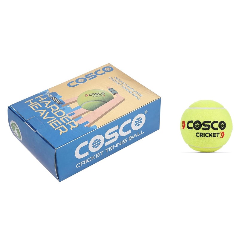 COSCO Cricket Normal Force Leather Tennis Ball (Yellow) -Pack of 6 - Image 4