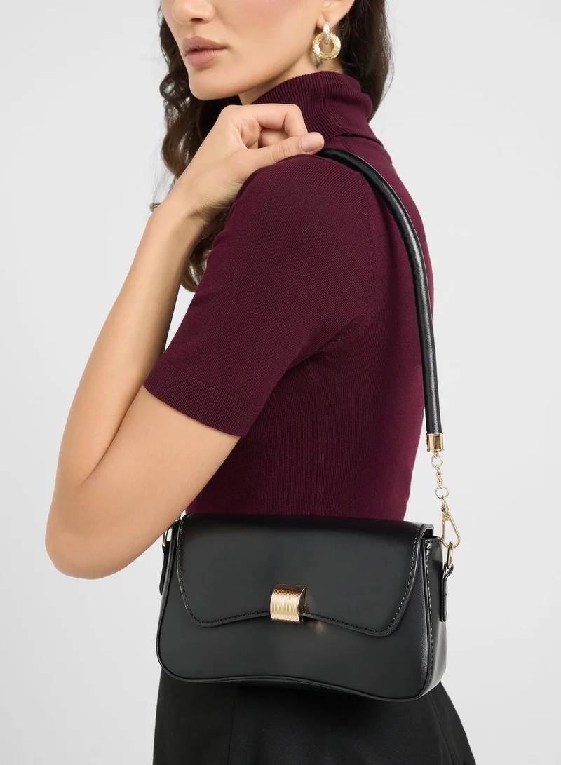 ELLA Trim Detail Baguette Shoulder Bag