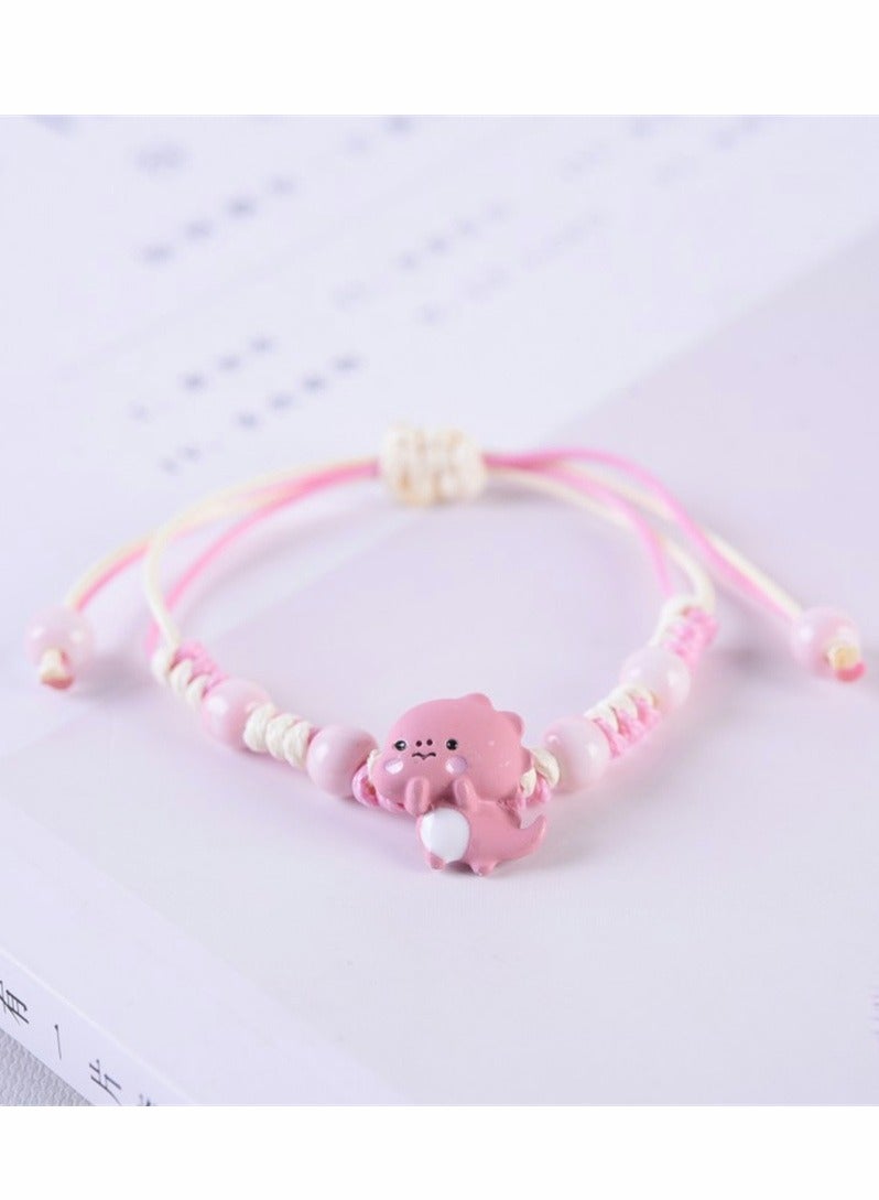 KASTWAVE Bracelets, cartoon bracelet, ceramic bracelet, small dinosaur bracelet, for girl student girlfriend gift, for Protection Friendship Wish Bracelet Jewelry, for Women Girls, 4 Pcs - Image 4