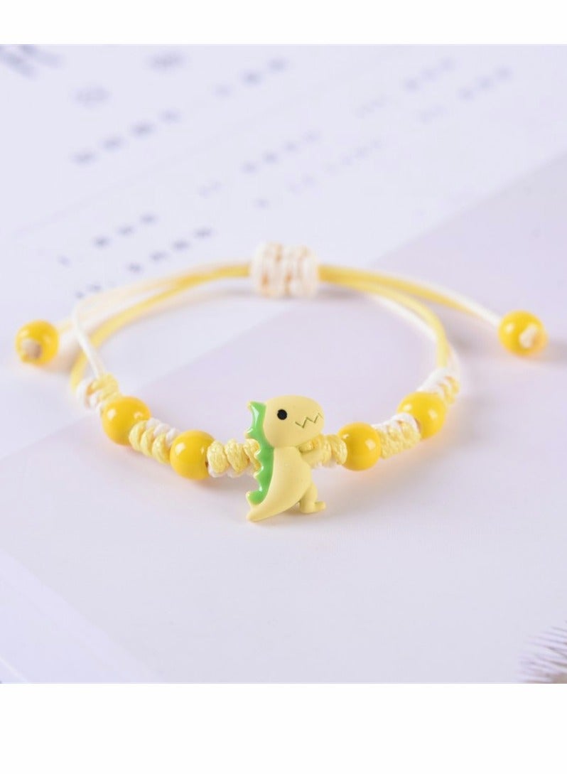 KASTWAVE Bracelets, cartoon bracelet, ceramic bracelet, small dinosaur bracelet, for girl student girlfriend gift, for Protection Friendship Wish Bracelet Jewelry, for Women Girls, 4 Pcs - Image 2