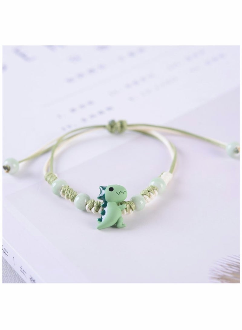 KASTWAVE Bracelets, cartoon bracelet, ceramic bracelet, small dinosaur bracelet, for girl student girlfriend gift, for Protection Friendship Wish Bracelet Jewelry, for Women Girls, 4 Pcs - Image 3