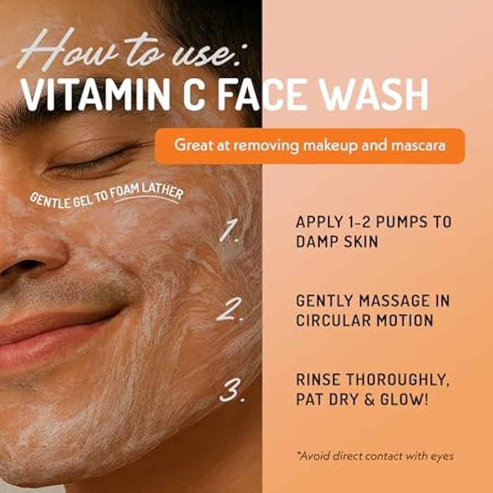 Eve Hansen Vitamin C Cleanser Face Wash | Anti Aging Facial Cleanser for Fine Lines, Age Spots, Dark Circles | Cruelty Free Skin Care Cleansing Gel with Aloe Vera, Vitamin E (4 oz) - Image 5