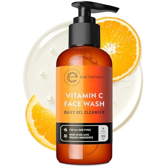 Eve Hansen Vitamin C Cleanser Face Wash | Anti Aging Facial Cleanser for Fine Lines, Age Spots, Dark Circles | Cruelty Free Skin Care Cleansing Gel with Aloe Vera, Vitamin E (4 oz) - Image 1