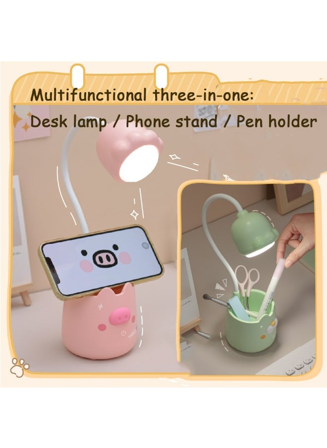 Generic - LED Desk Lamp,3 Colors Dimming Brightness Touch Control USB Table Lamps,Eye-Caring Study Desk Lamp with Pen Holder and Phone Stand, Rechargeable Desk Light Gooseneck Lamp for Bedrooms Dorm Home Office（Yellow） - Image 1