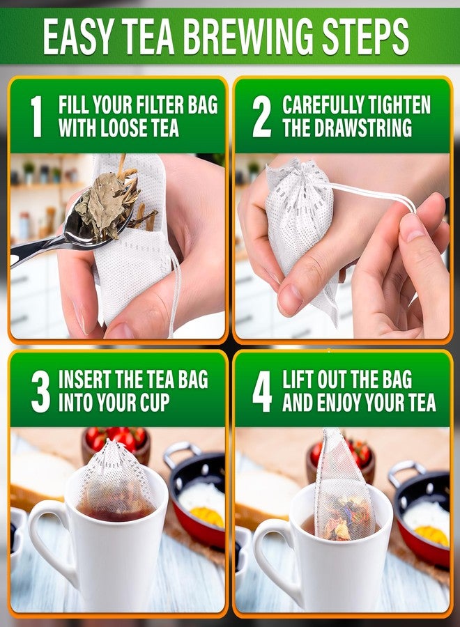 KETAR 400 Pcs Disposable Tea Bags for Loose Leaf Tea - 3.62 x 2.76 Reusable Teabags Made From Unbleached Non-Woven Material - Multi-Functional Infusion Bags for Spice Pouch, Aromatherapy, Eye Compress & Spa - Image 5