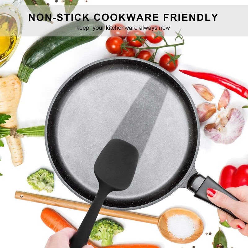 HomeFast Food Grade Silicone Rubber Spatula Set for Utensils for Cooking Baking Mixing Heat Resistant Non Stick Dishwasher Safe Flexible BPA Free Set of 5 - Image 3