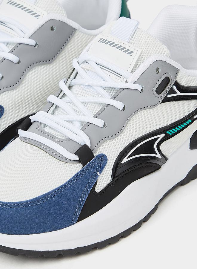 Styli Colorblock Textured Lace-Up Sneakers  - Image 4