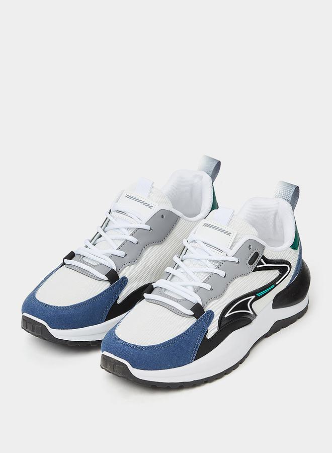 Styli Colorblock Textured Lace-Up Sneakers  - Image 3