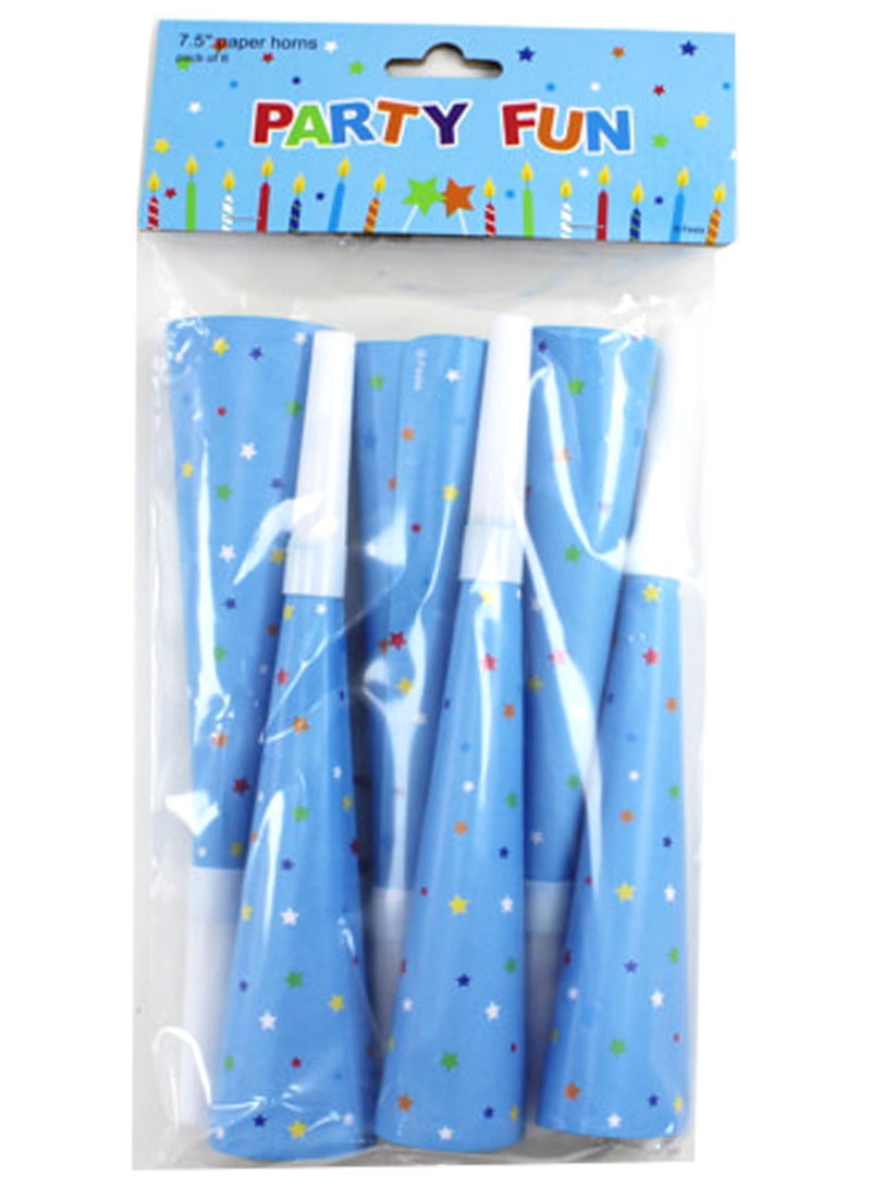 PARTY FUN 6pc Happy Birthday Horns 7.5inch | Noisemaker Party Blowers For Adults, Kids Birthday Party Supplies - Image 2