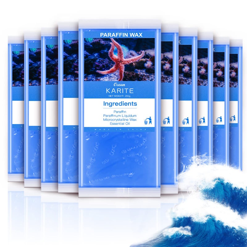 KARITE Paraffin Wax Refills, 10 Pack Ocean Scented Paraffin Wax Beads Blocks for Paraffin Bath, Paraffin Wax Machine Refills for Hand Feet Dry Skin,Deep Moisturizing, Hydration and nourish - Image 1