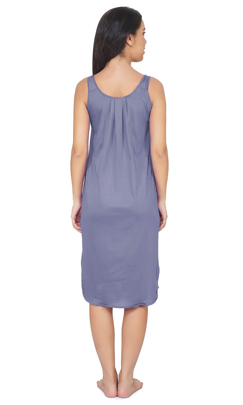 BLAZON Women Cotton Midi Nighty Slip (Lavender_ L ) - Image 3