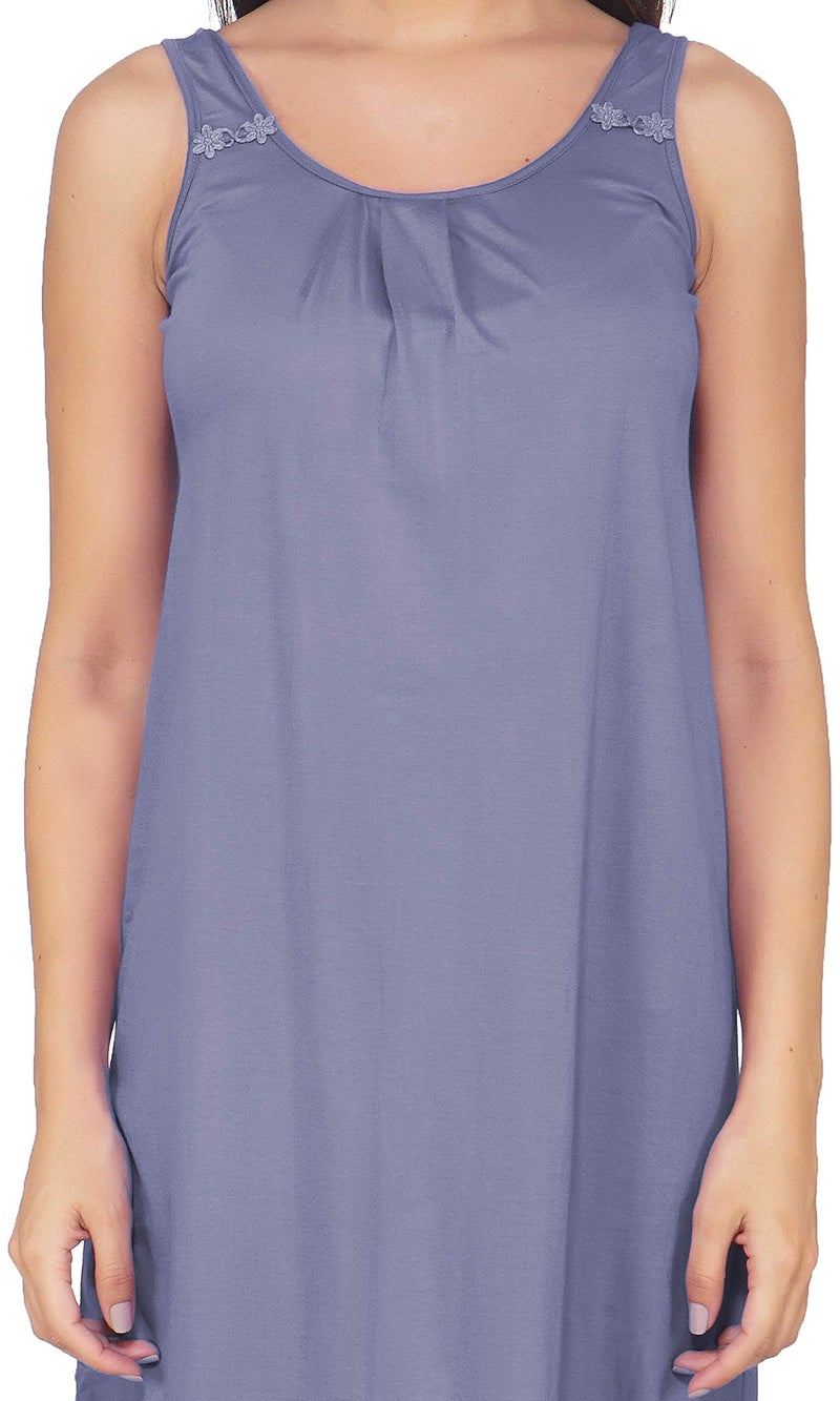 BLAZON Women Cotton Midi Nighty Slip (Lavender_ L ) - Image 4