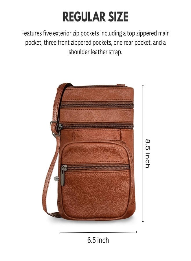 Ciana Genuine Leather Cross Body Bags Purse for Women - Purses Women's Shoulder Sling Handbags Soft Purse for Travel Sports Running Hiking (Dark Brown) - Image 2