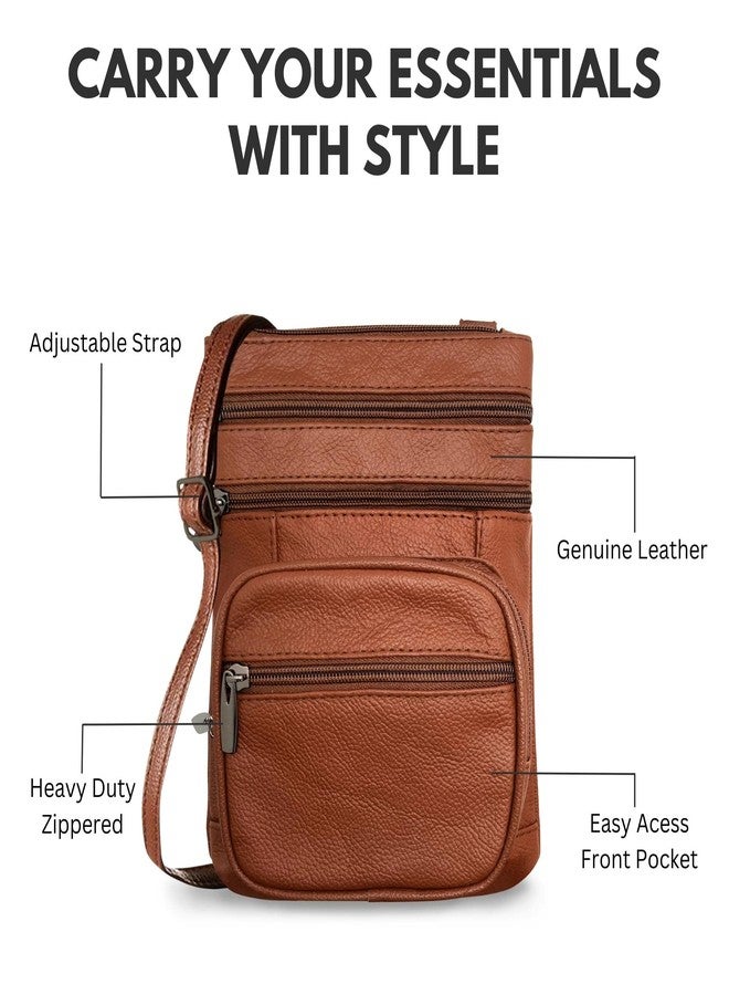 Ciana Genuine Leather Cross Body Bags Purse for Women - Purses Women's Shoulder Sling Handbags Soft Purse for Travel Sports Running Hiking (Dark Brown) - Image 5